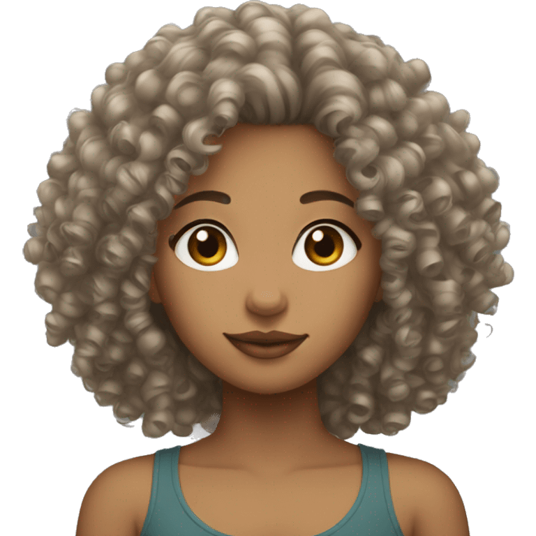 Mixed girl curly hair emoji