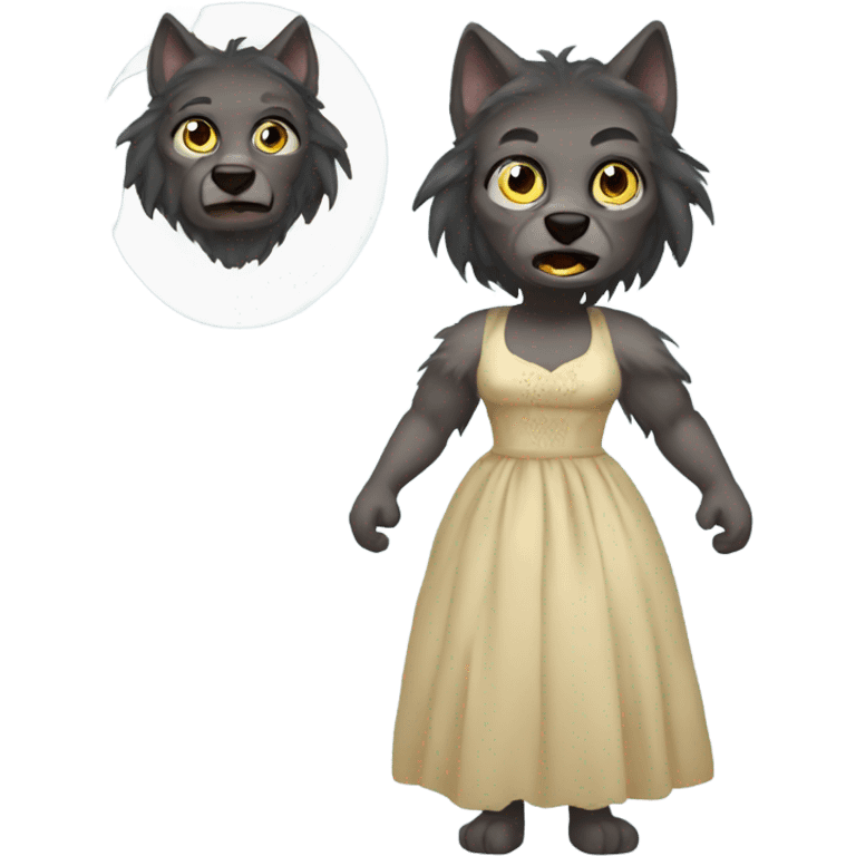 Werewolf in a dress  emoji