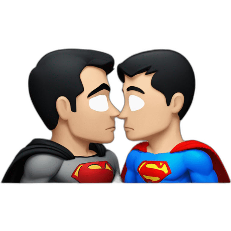 Superman kissing Batman emoji