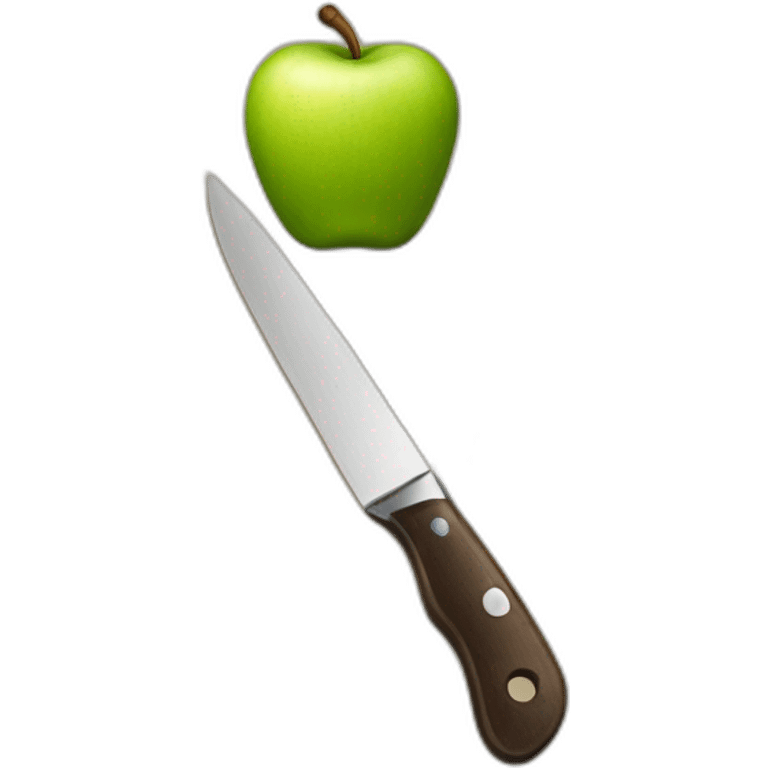 pomme avec un couteau emoji