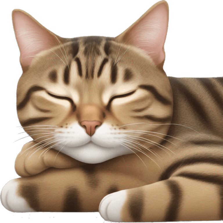 Tabby cat sleeping emoji