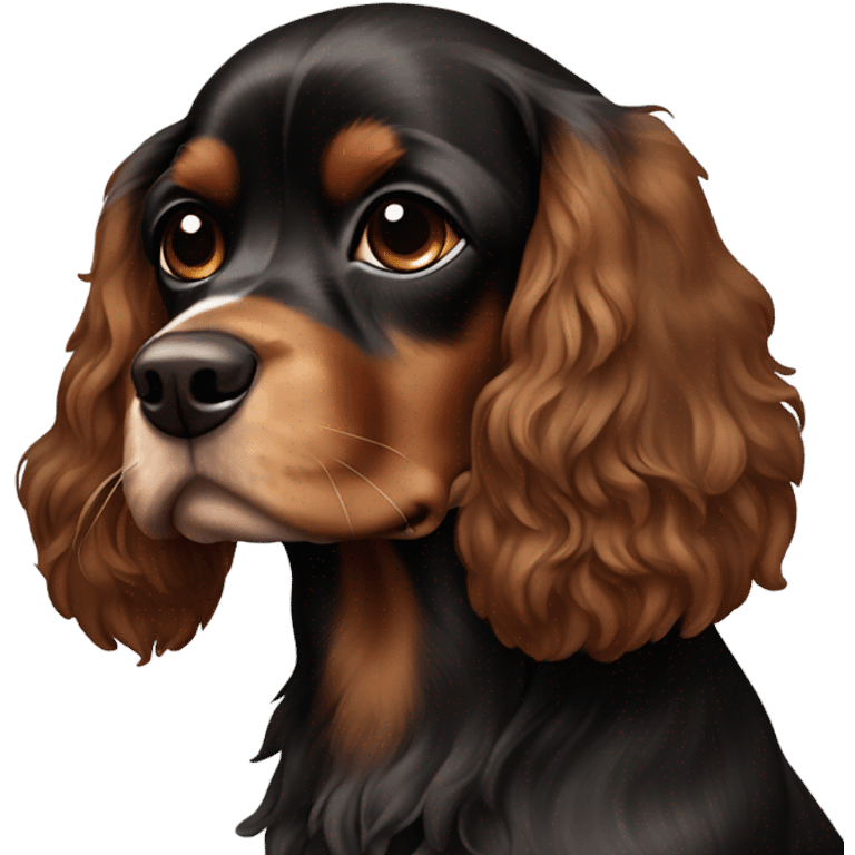 Black and brown cavalier spaniel emoji