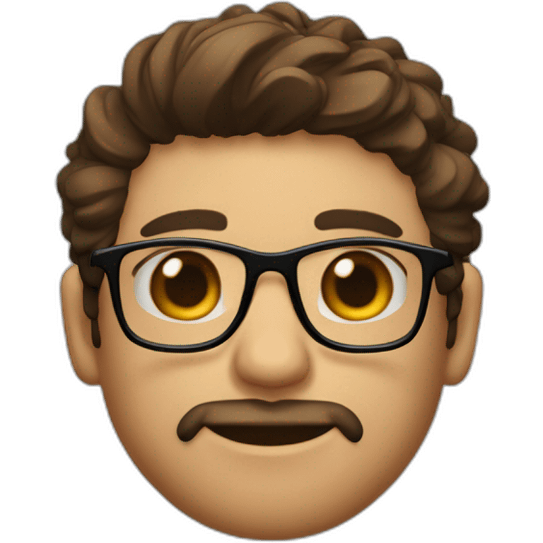 Gamer, chico con pelo corto, pelo color castaño, gafas de sol emoji