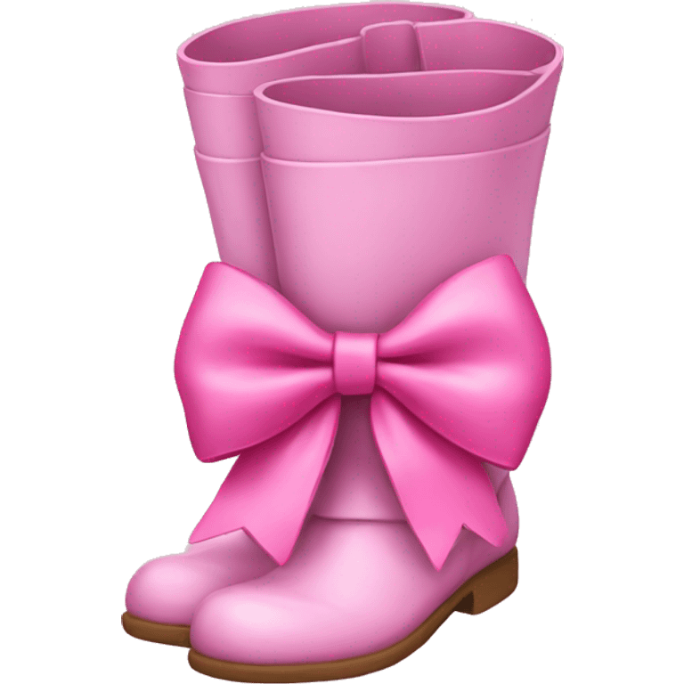 Pink bow with a boot emoji