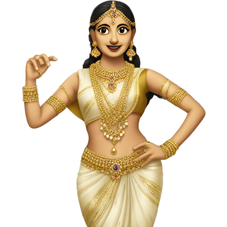 Desi classical dancer with gold jewellery  emoji