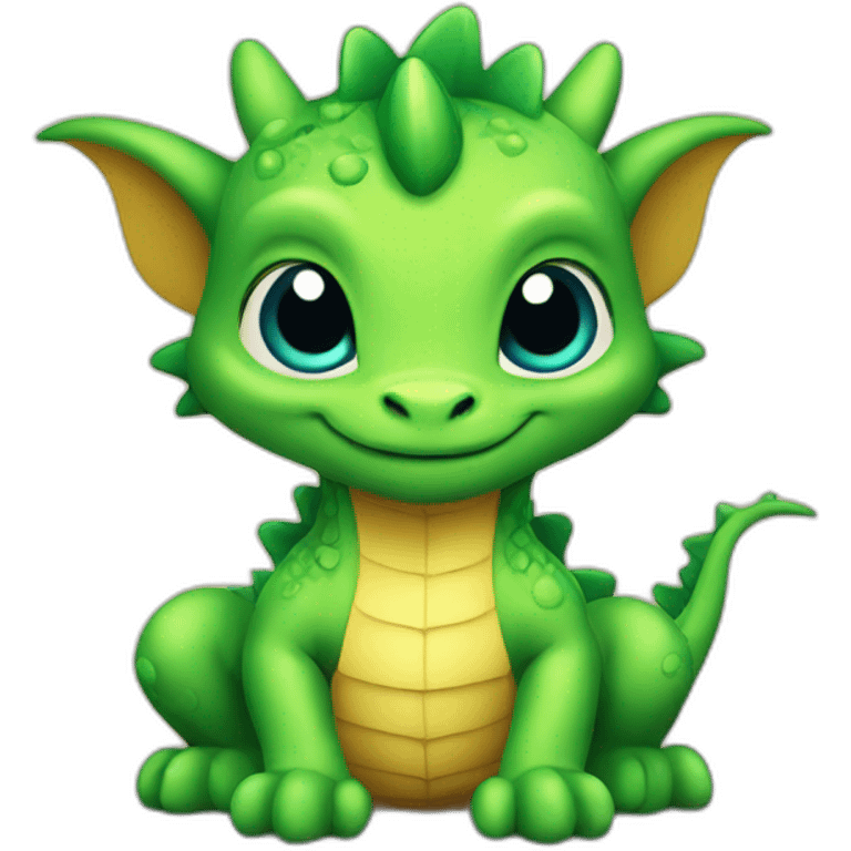 Cute baby dragon, New Year background emoji