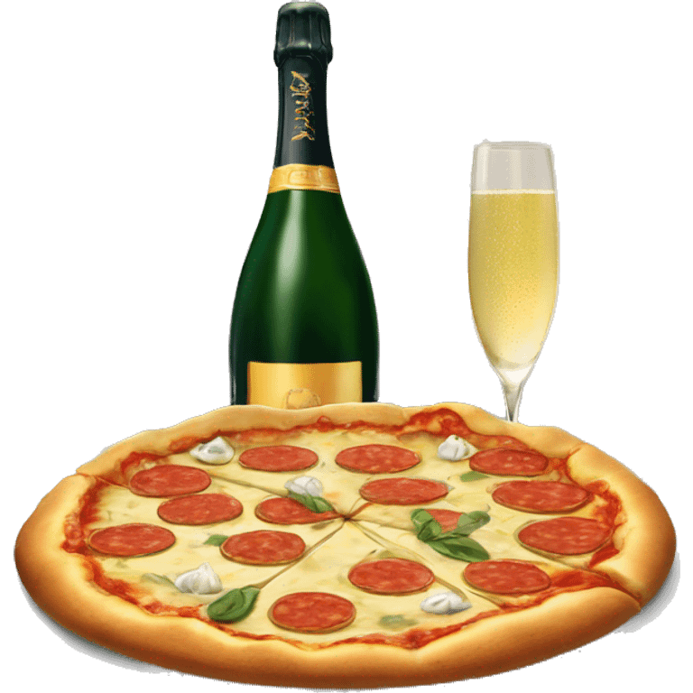 Mickey mangeant une pizza et buvant du champagne  emoji