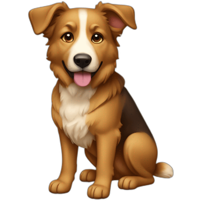 Shepherd dog brown gold emoji