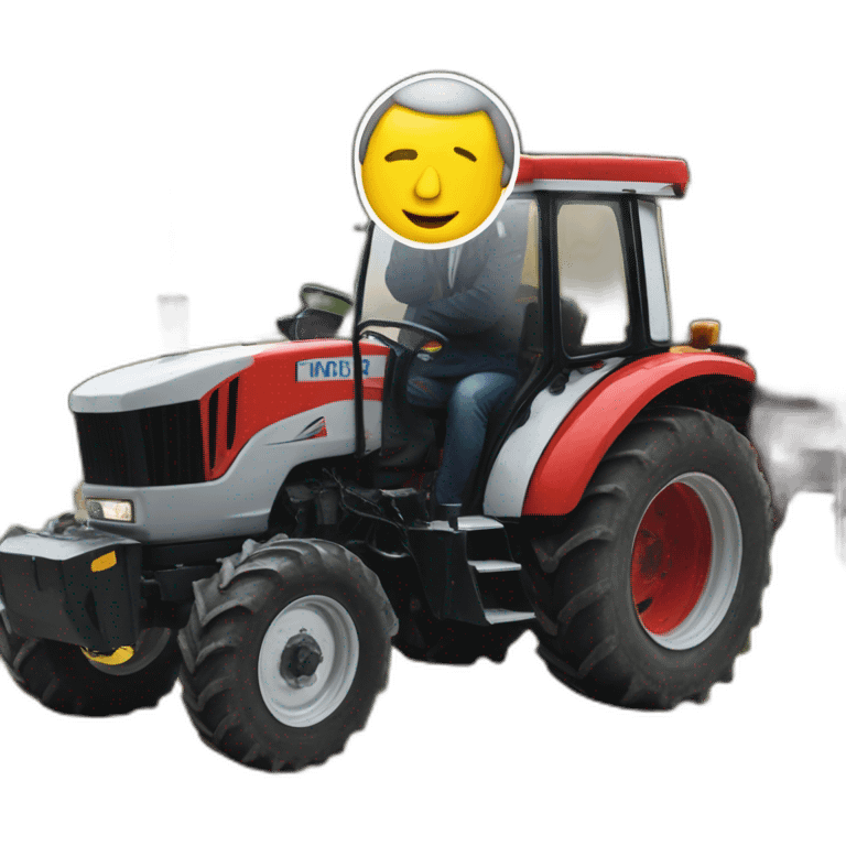 Macron dans un tracteur  emoji