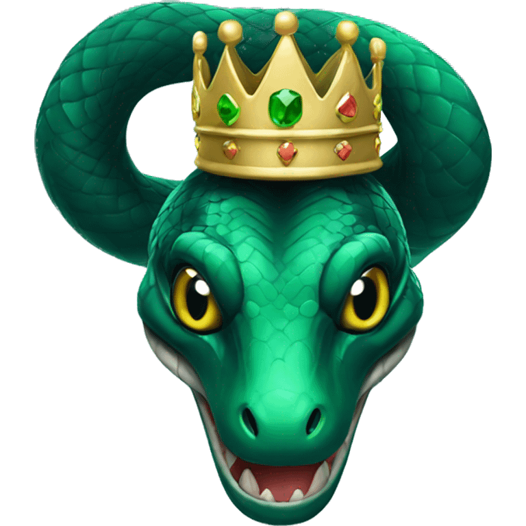 A dark emerald snake with a crown head emoji