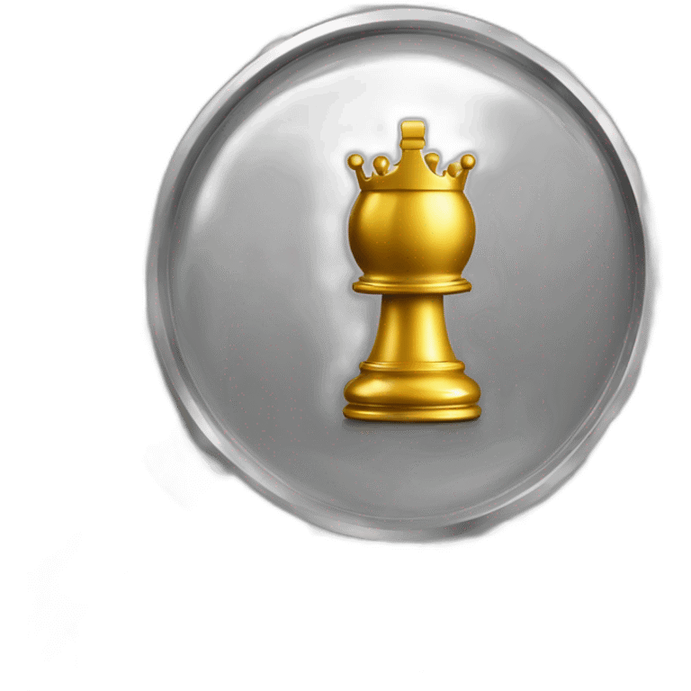 metallic chess and magnifying glass emoji