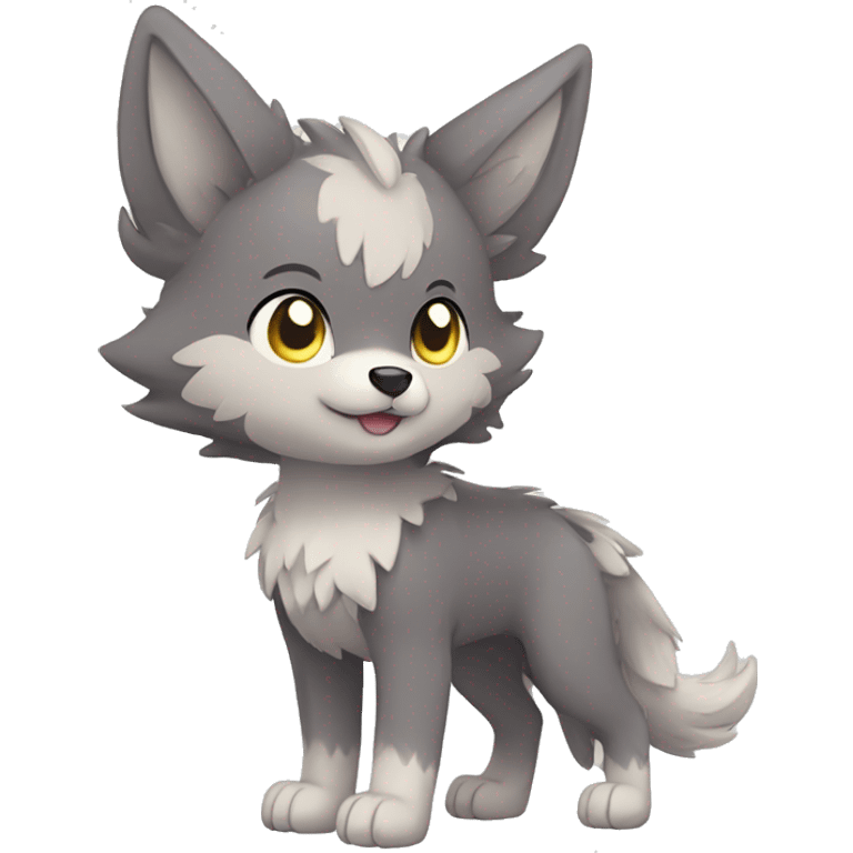 Kawaii Cute Winged Wolf-Pokémon full body emoji