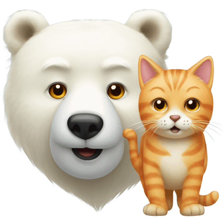 Polar bear and orange cat emoji