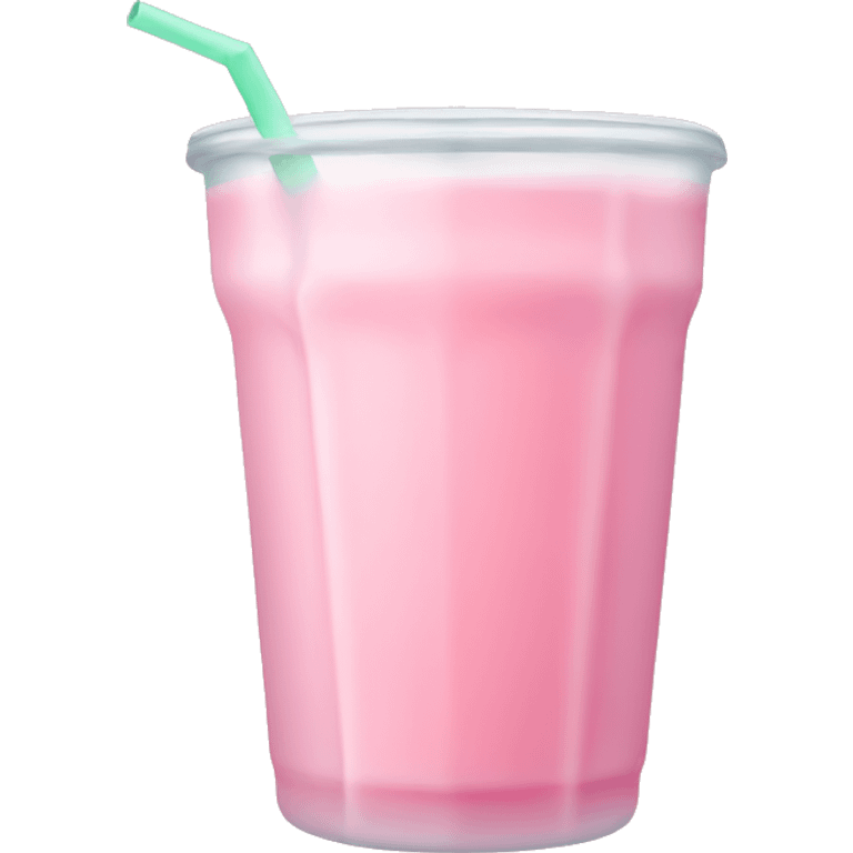 pastel pink drink with one straw emoji