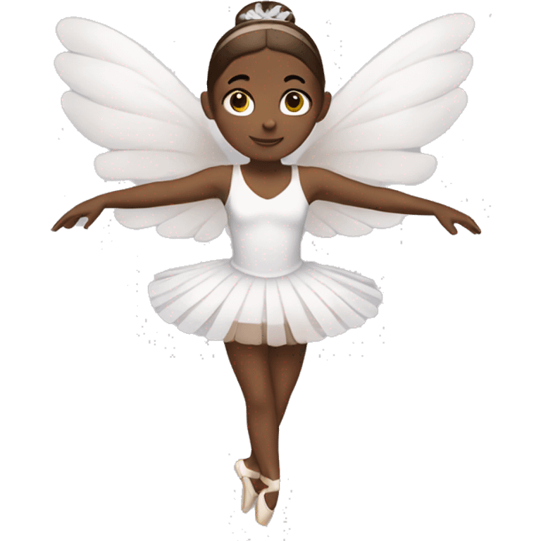 Brown ballerina white wings emoji