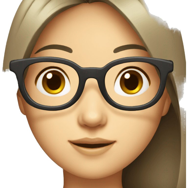 asian girl with glasses emoji