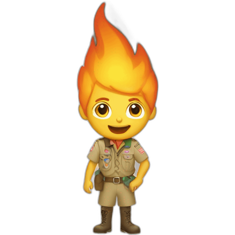 Boy Scout burning tent emoji