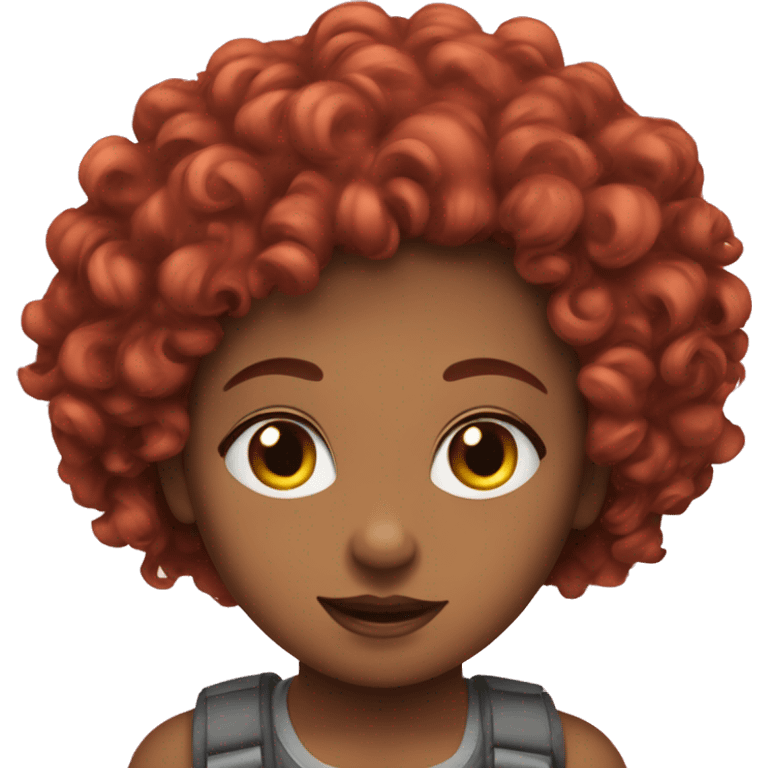 red curly air girl dri emoji