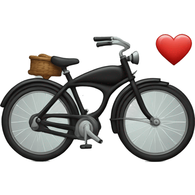 A black bike with a heart emoji