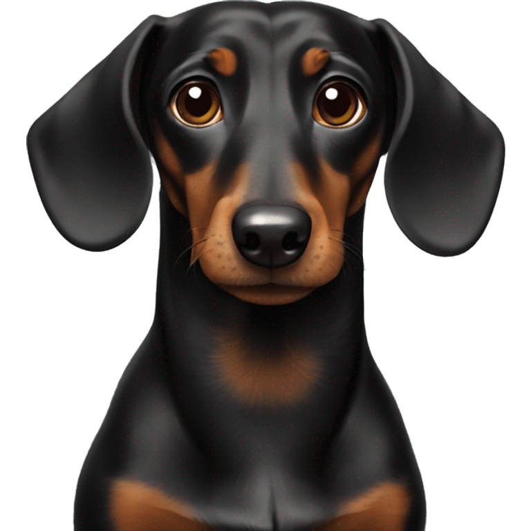 Solid black dachshund  emoji