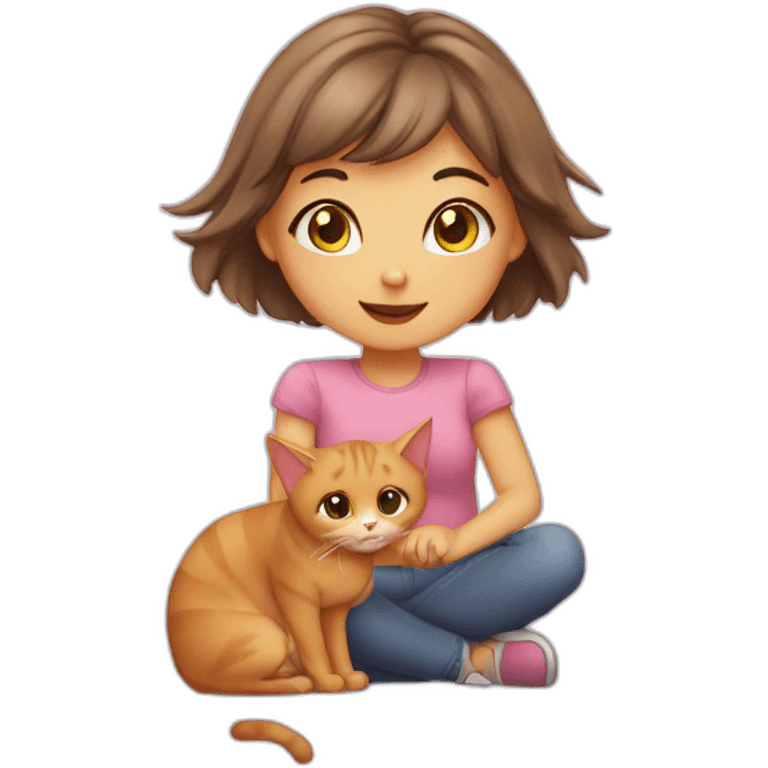 cat with girl in lov with he emoji