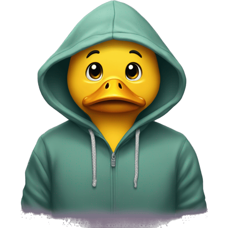 a sad duck in a hoodie emoji