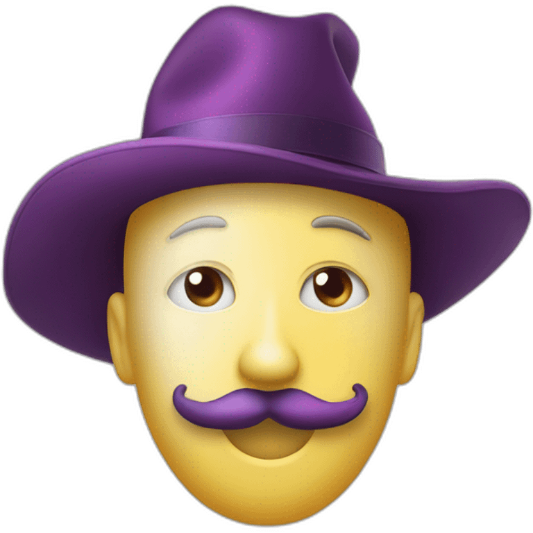 A single plum floating in perfume in a man’s hat emoji