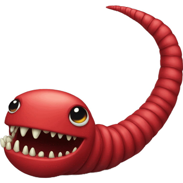 The evil worm is red in color emoji