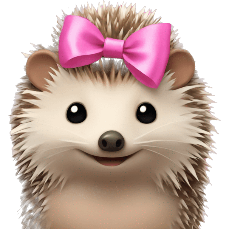 hedgehog with a pink bow emoji