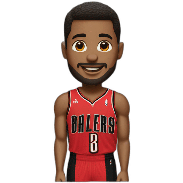 Homme blanc avec maillots des portland trail blazers emoji