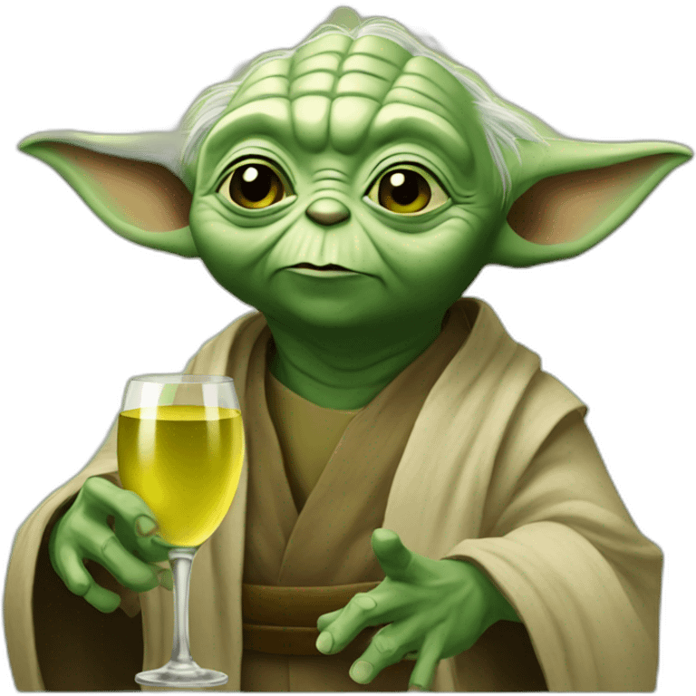 yoda drinking wine emoji