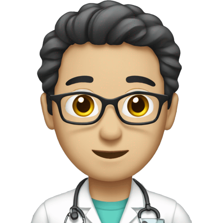 White radiologist with short black hair emoji