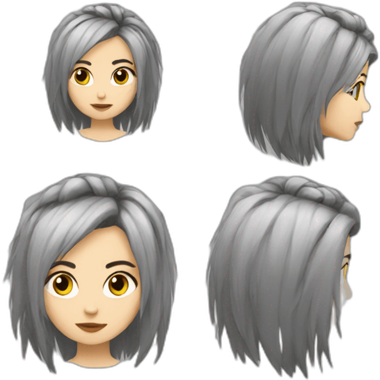 Gray hairpunk girl emoji