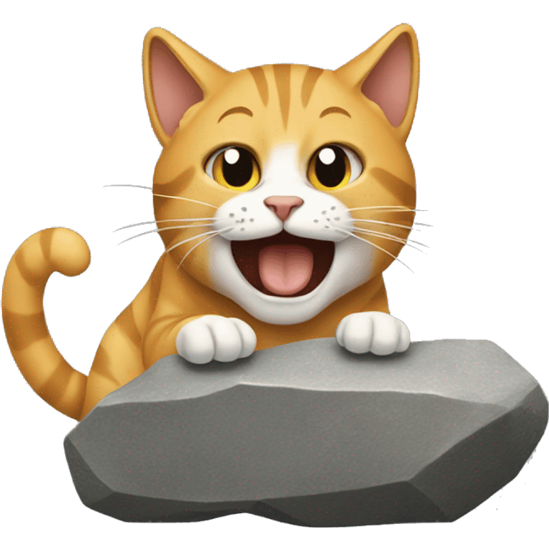 cat eating rock  emoji