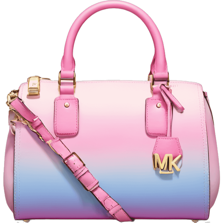 Realistic isolated pastel pink,pastel blue,bubblegum pink,and periwinkleombre Michael Kors satchel purse.  emoji