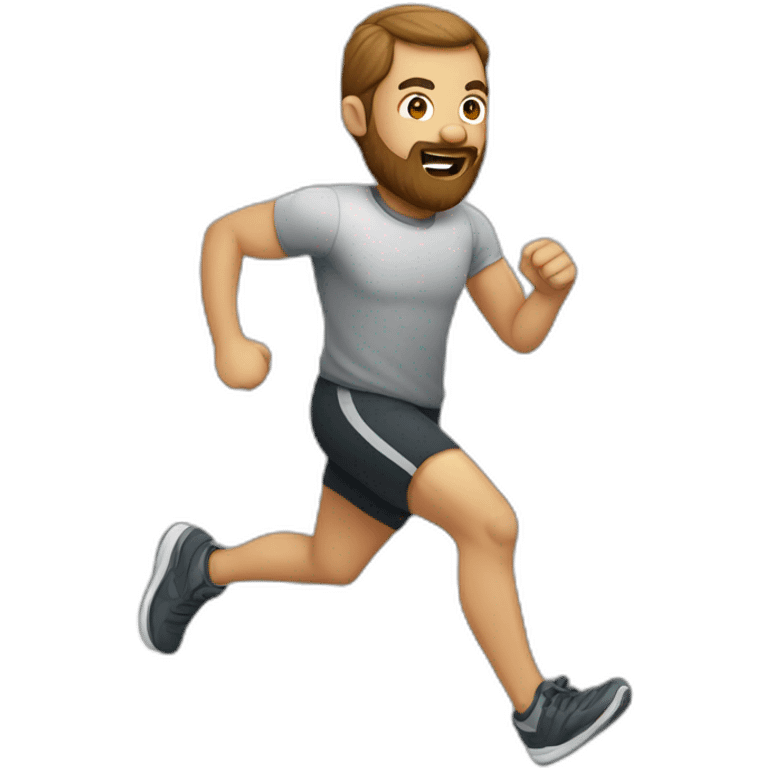 mascular beard man running emoji