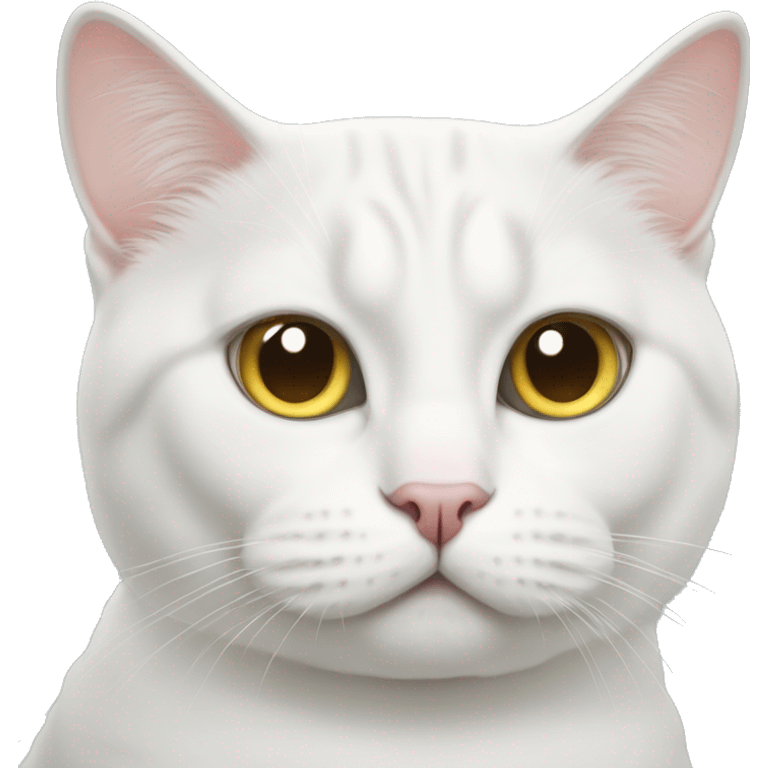 White British cat with rolled eyes emoji