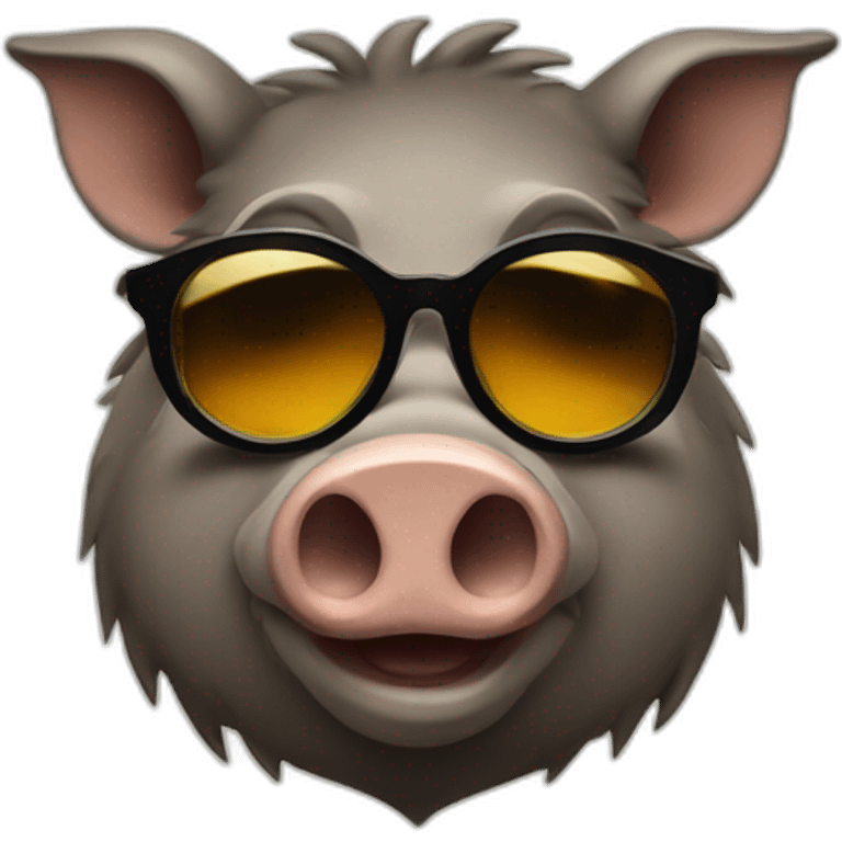 Smirking boar with sunglasses emoji