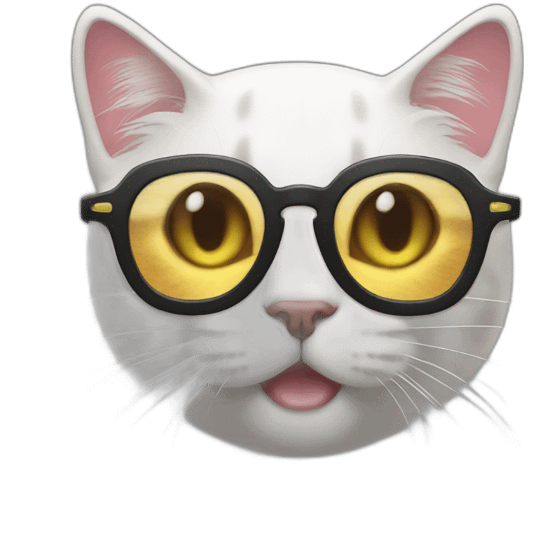 Cat with cool glitch glasses  emoji