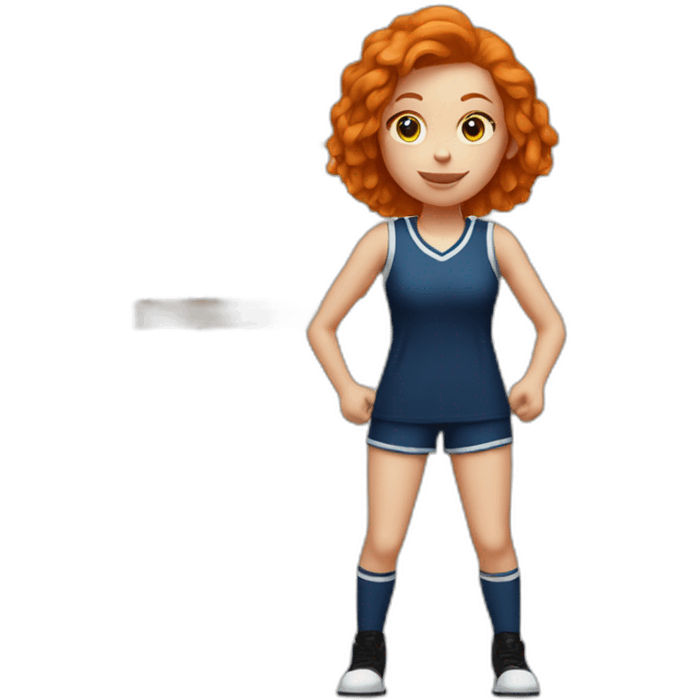 ginger girl play foosball emoji