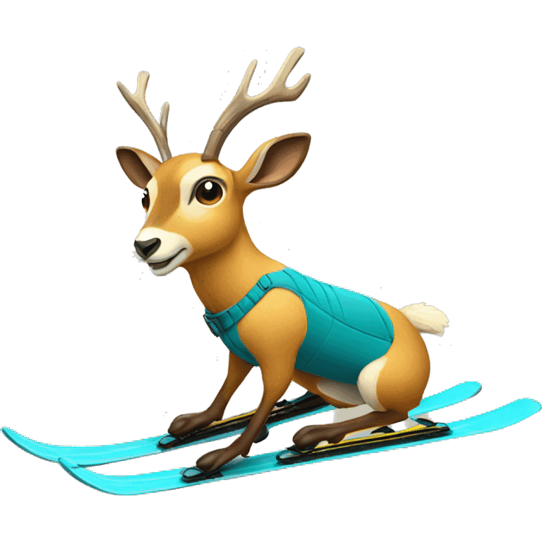 Chamois skiing emoji