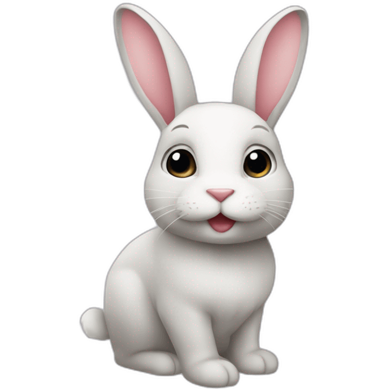 Lapin sur chat emoji