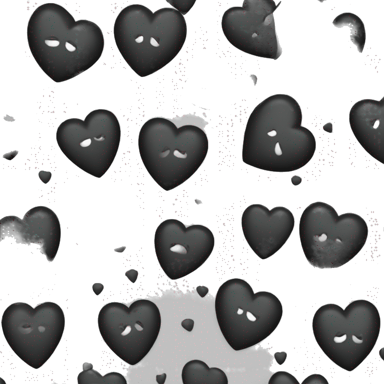 1 corazón de color negro con tachas emoji