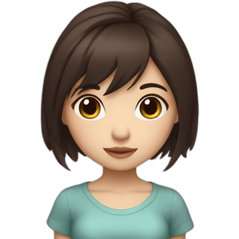 chibi cartoon girl with dark brown hair emoji