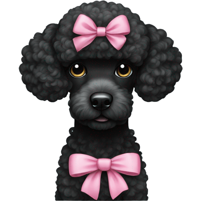 Black poodle with pink bow emoji