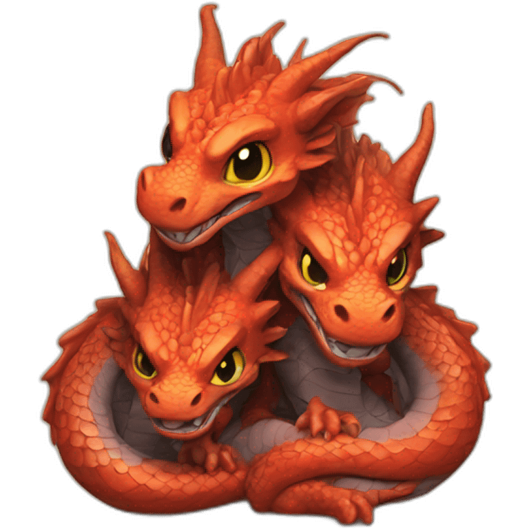 Three headed dragon lover emoji