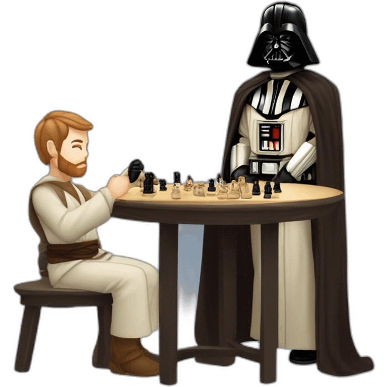 Obi-wan kenobi y dark vader jugando ajedrez emoji