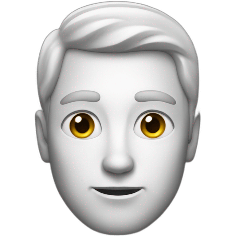 white man with black dot instead of face emoji