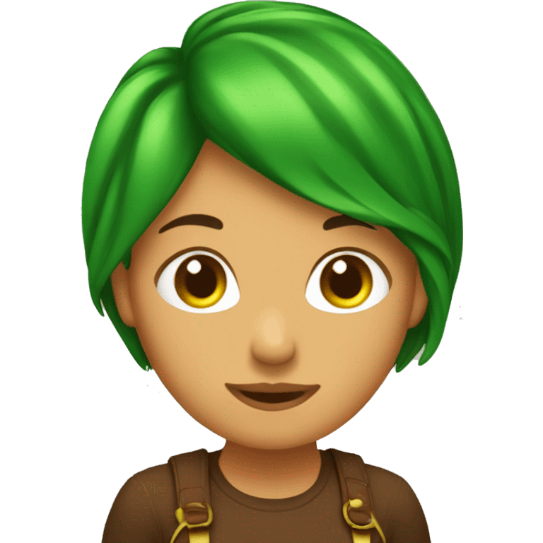 chica con el pelo maron i los hojos verdes emoji