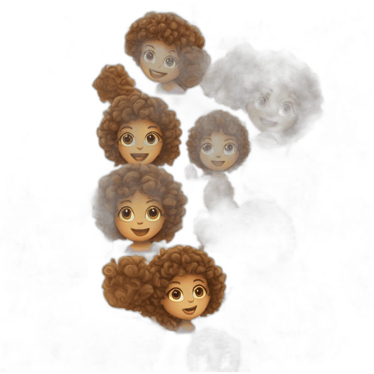 Curly brown short hear girl emoji